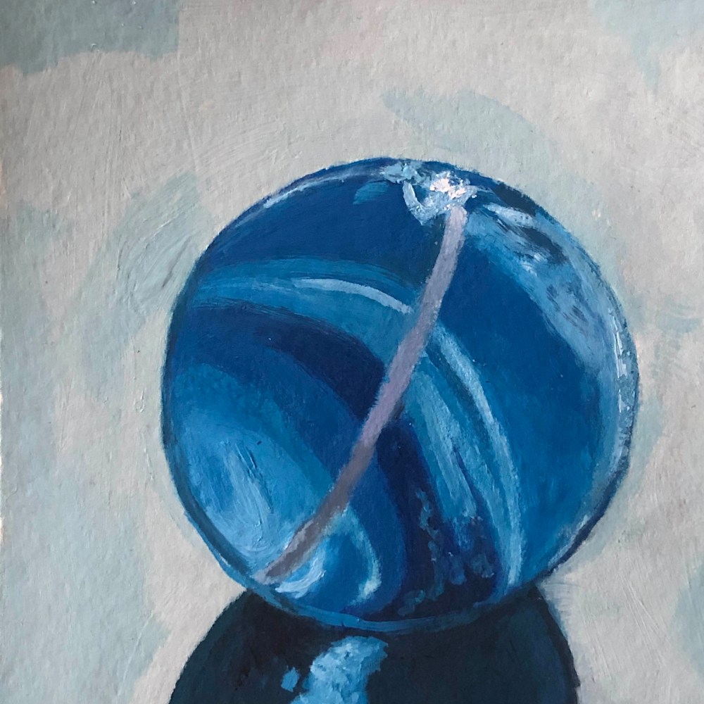 Glass marble blue and white gabriela ortiz painting 8