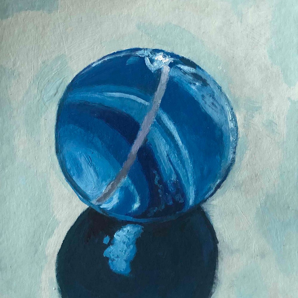Glass marble blue and white gabriela ortiz painting 9 copy
