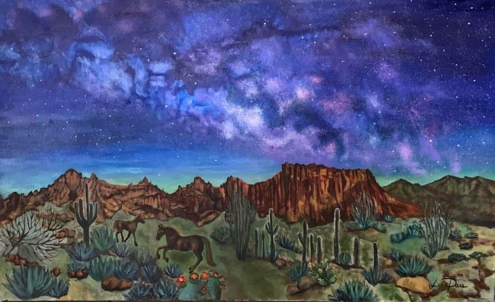Desert Glow Lynn Pass 48X30 Oil Painting