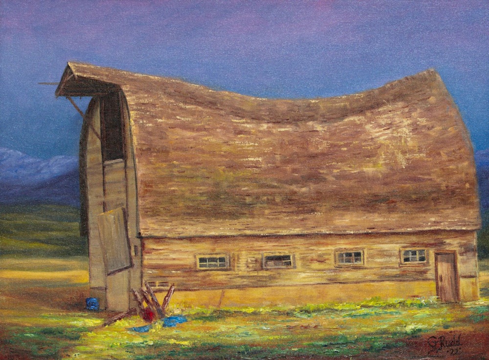Gloria Rudd   oil, Fairview Barn, 18 x 24, $575