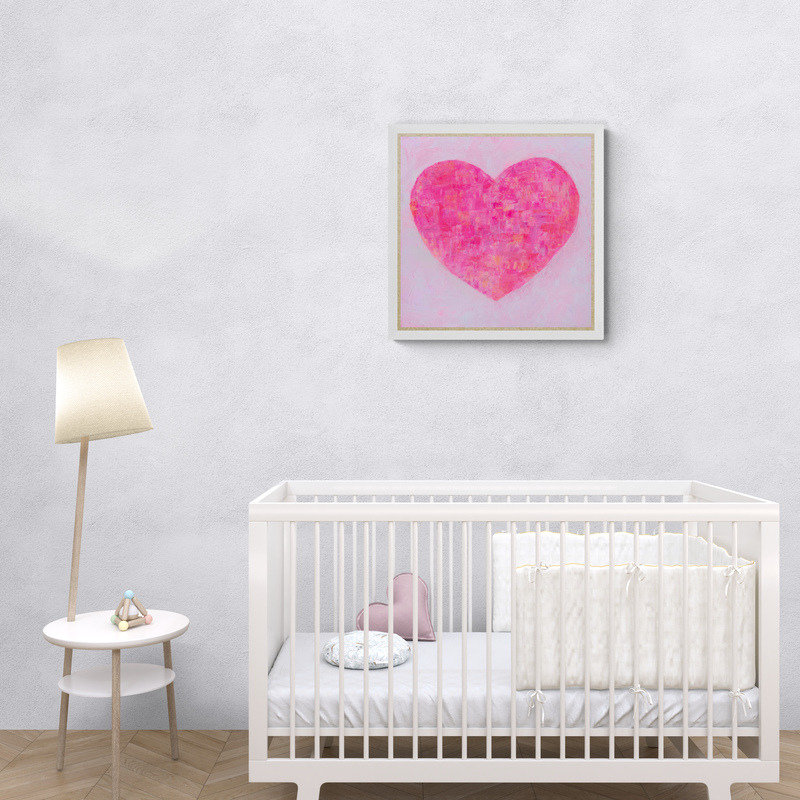 pink heart mock up nursery