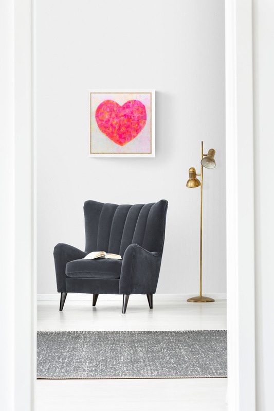chair mock up orange heart