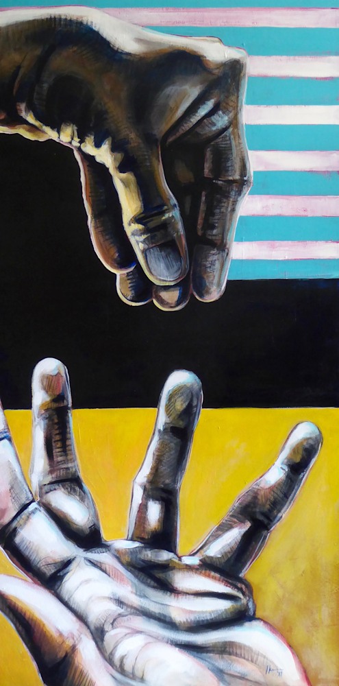 Leif Kruse   A Hand That Feeds 2019 Acrylic 24x48 unframed