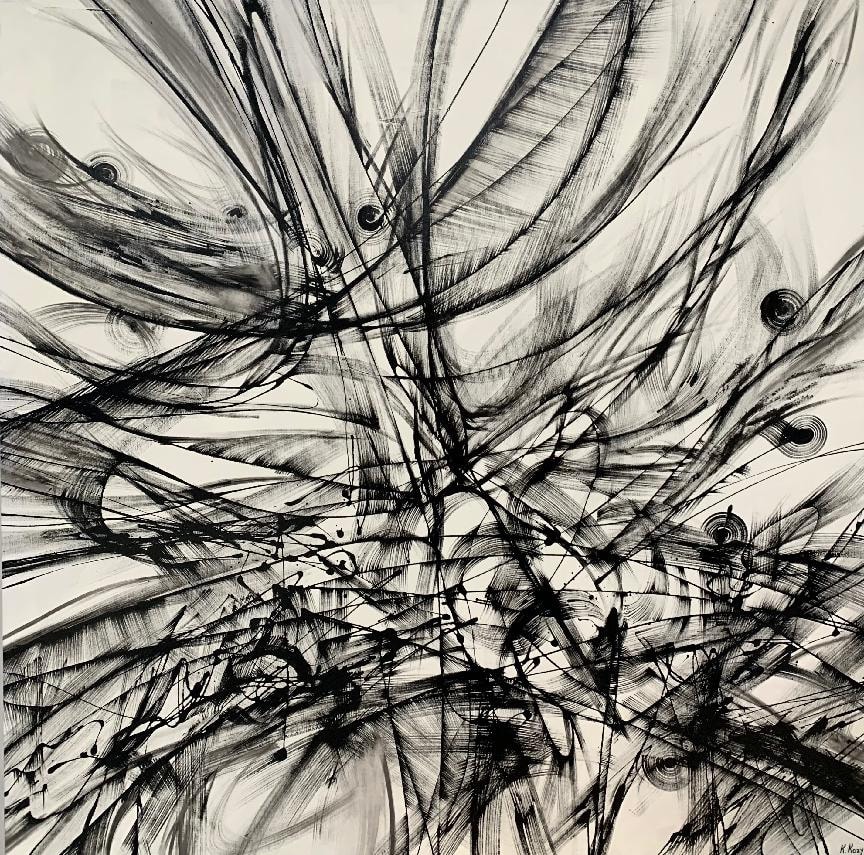 Abstract Feather Fracture 100x100