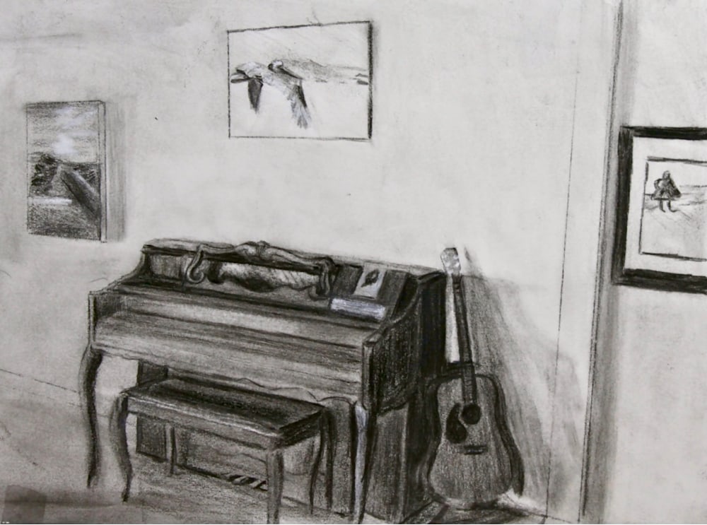 piano sketch 10x8 $140