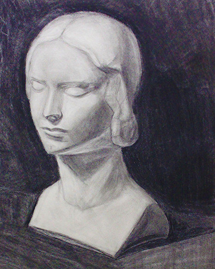Head cast in charcoal (626 10) 18x24 SOLD