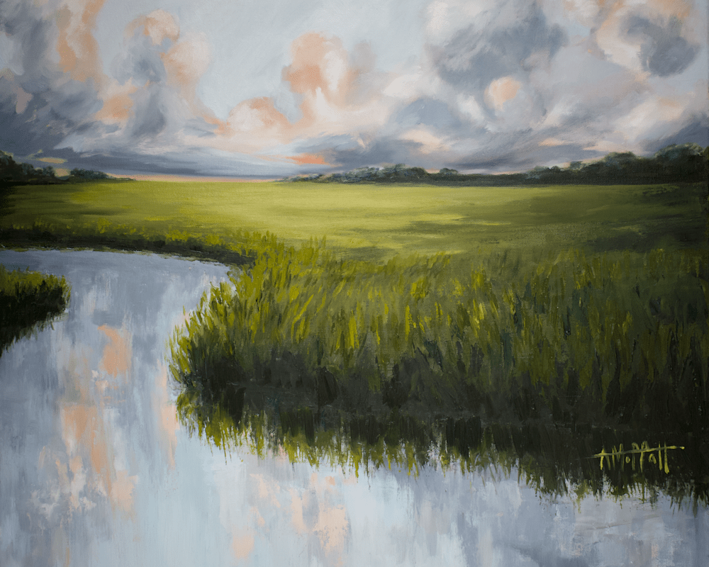Meandering Marsh original oil painting