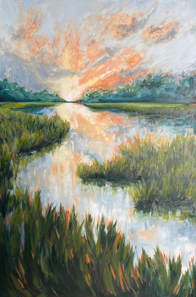 serenity marsh oil painting