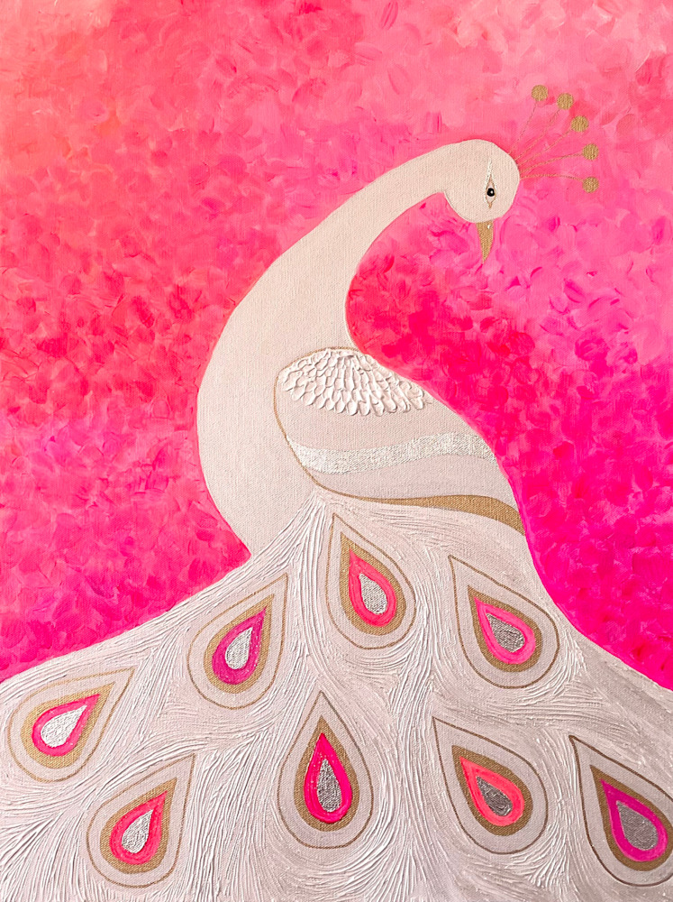 White Peacock Pink  18X24 $444