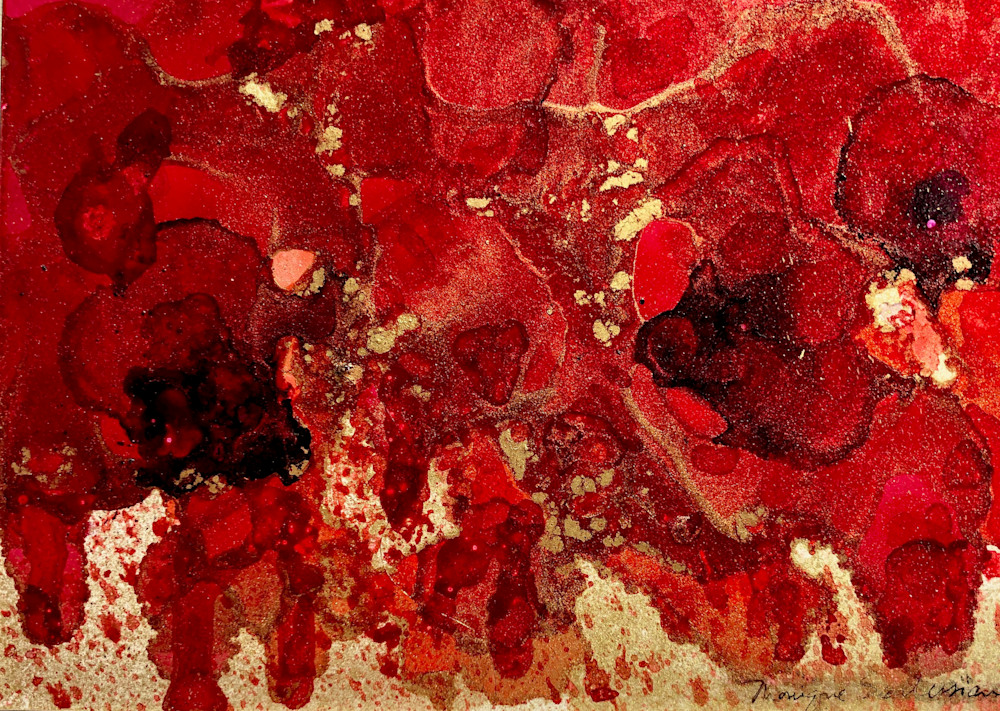 It Is Finished Blood of Jesus, alcohol ink, 5x7