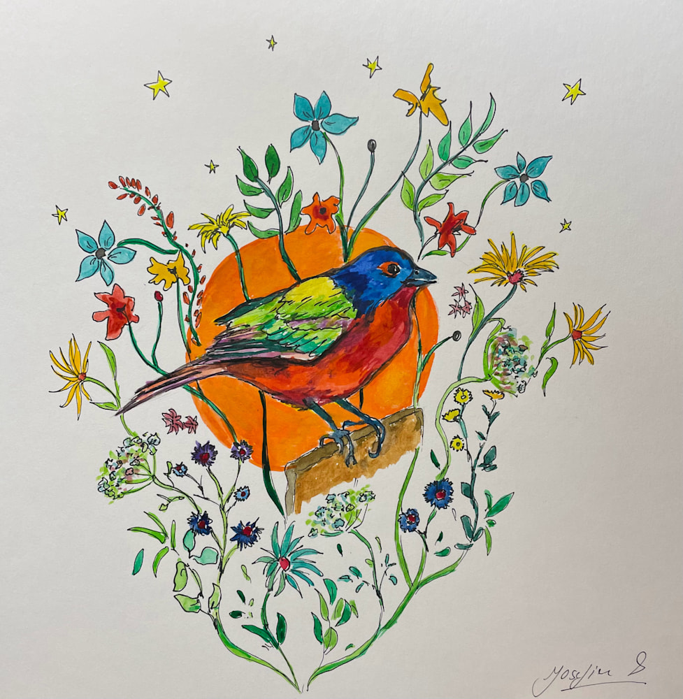 Bird Bouquet Painted Bunting 