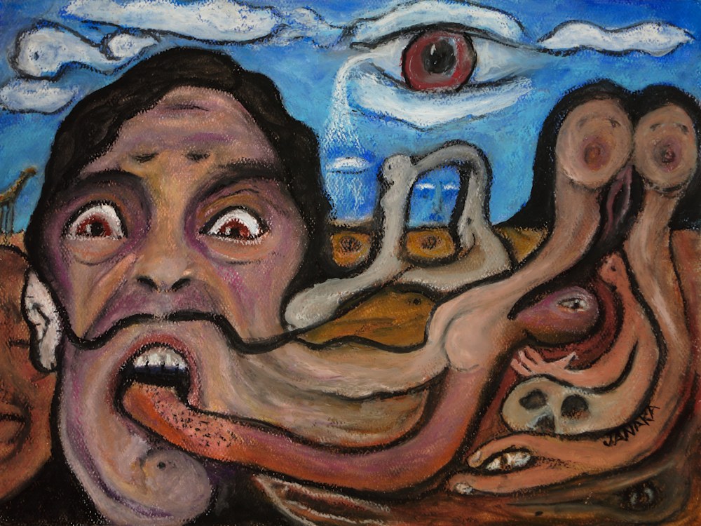 spending a day in the mind of dali and seeing the world with a paranoic view in an upright and upside down way12x9 2022