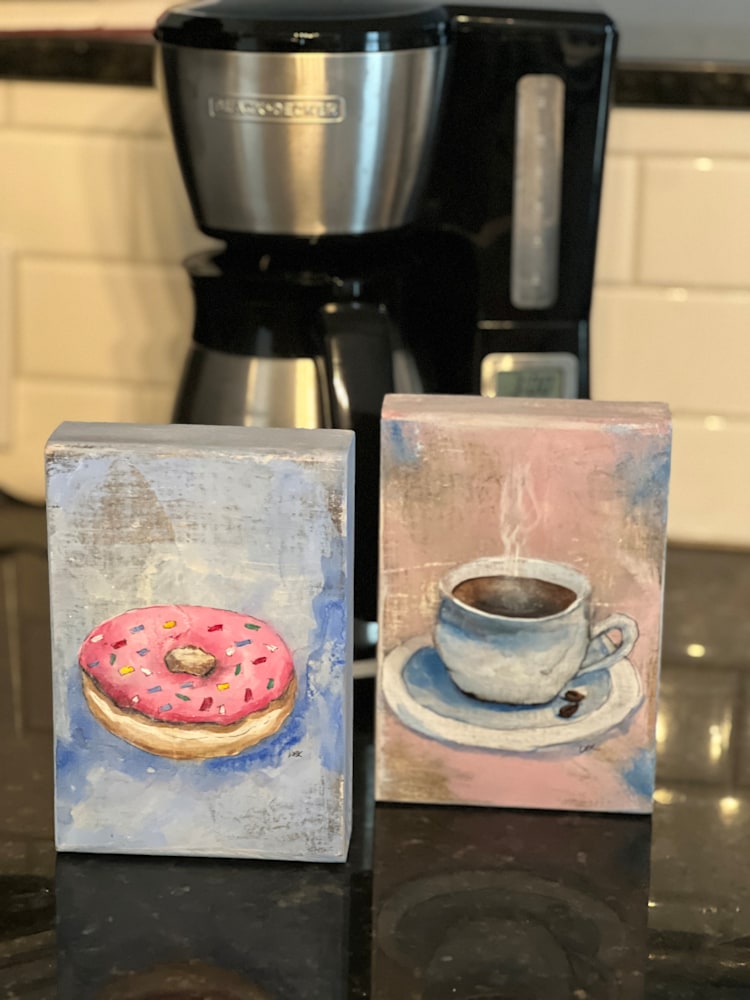 happy couples donut and coffee