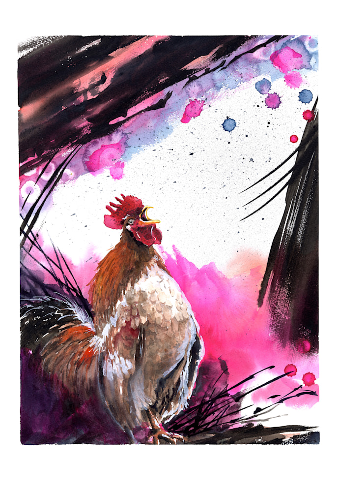 RoosterCrowing 8x11 300dpi