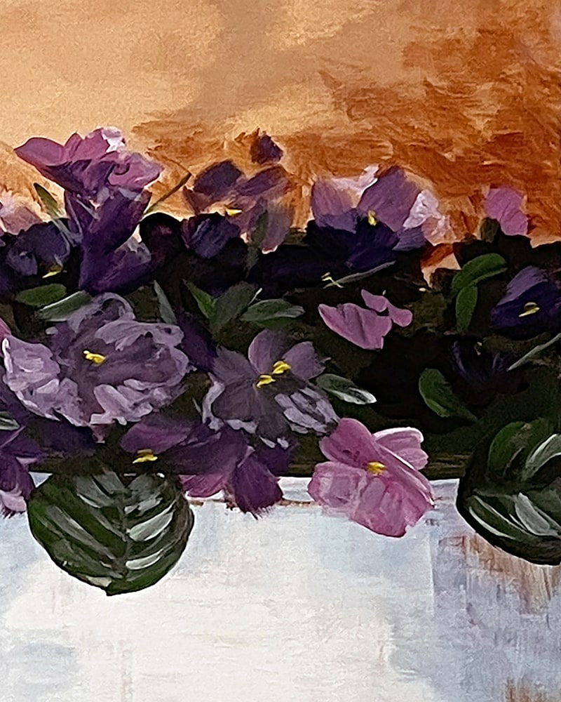 Pot of Violetas detail