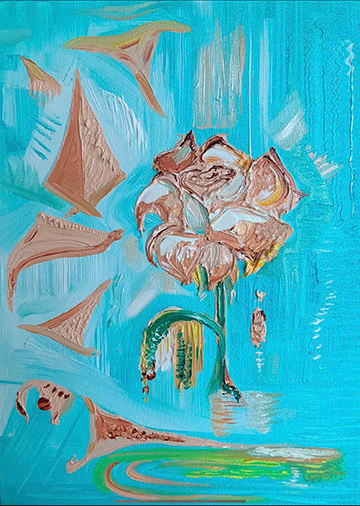 abstract beige magic alice small(5x7) O AA 0121