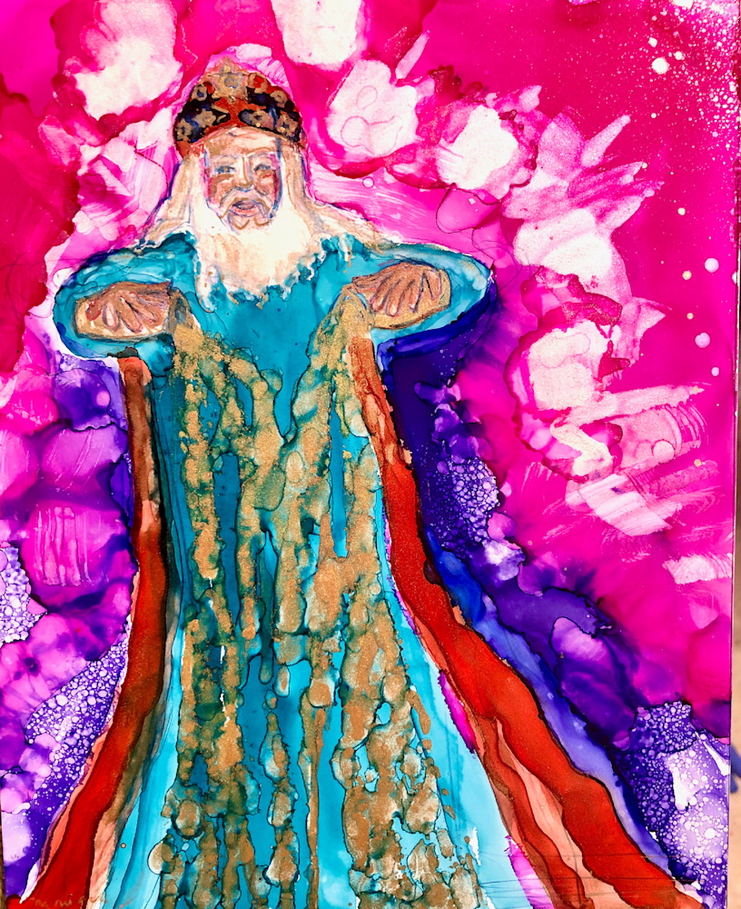 Abundant Blessings, alcohol ink, 10x8