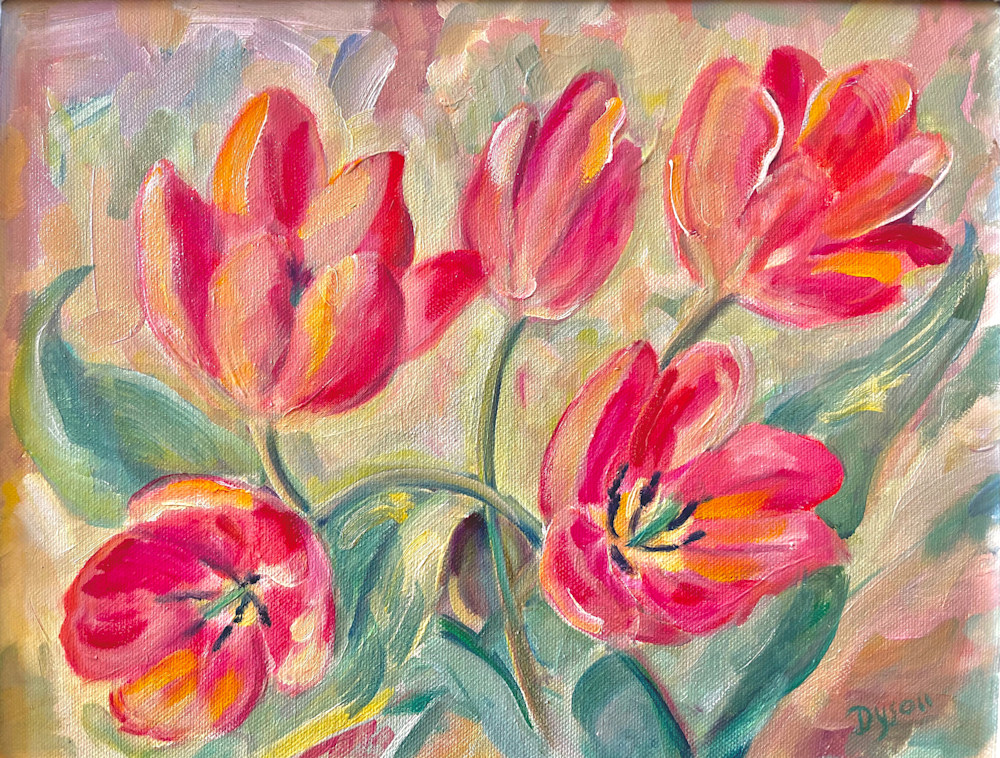 ロイベッサー『BEAUTIFUL TULIPS』★オリジナル作品★ D. Rogier Tulip Blossoms Canvas Print - Floral Wall Art