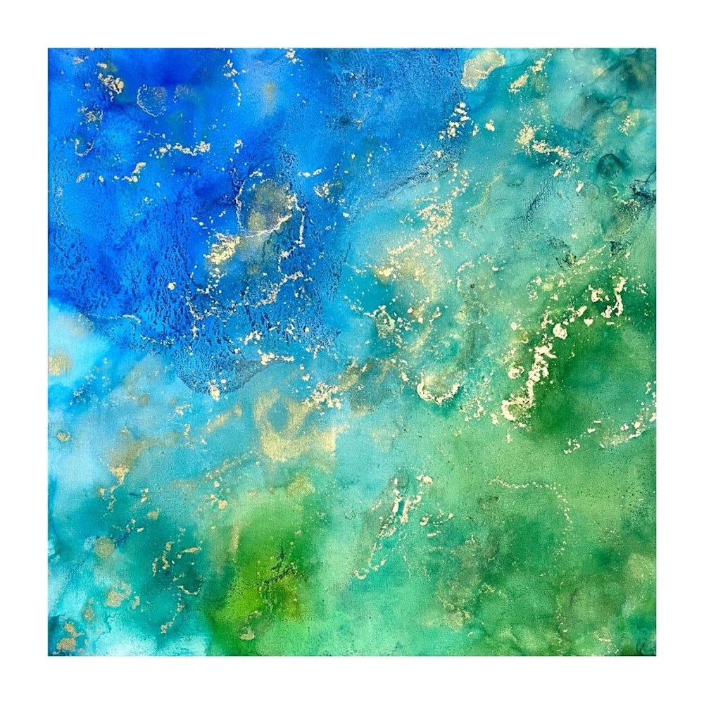 Green & Blue Ink art  5