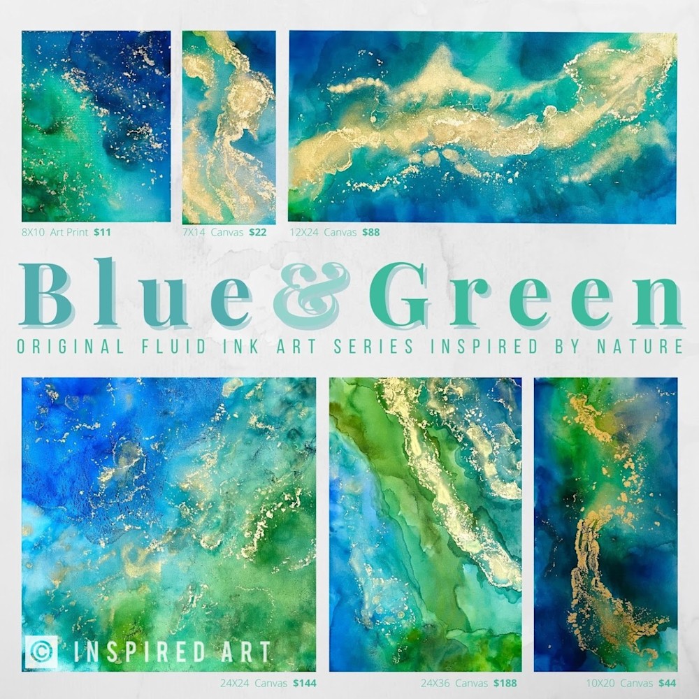 Green & Blue Ink art series
