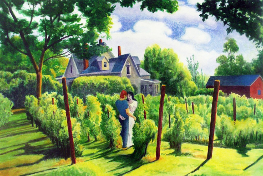 Lovers in the Vineyard 15 x 22