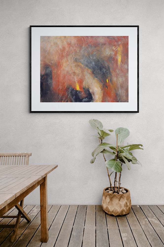 659 Rustic furniture and large plant on wooden deck