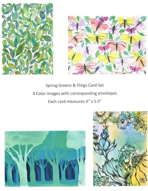 Spring Greens & Flings card composite