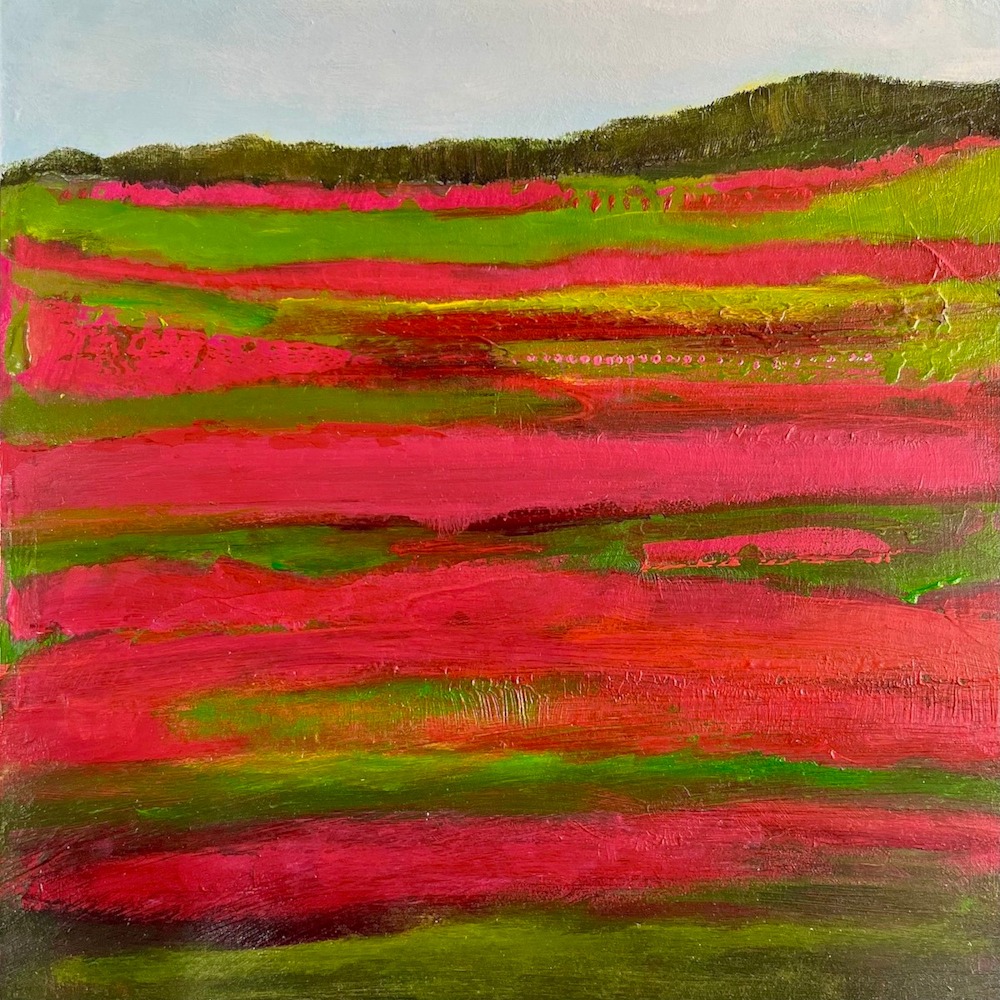 Laukkanen Strawberry Fields II acrylic 8x8 $250