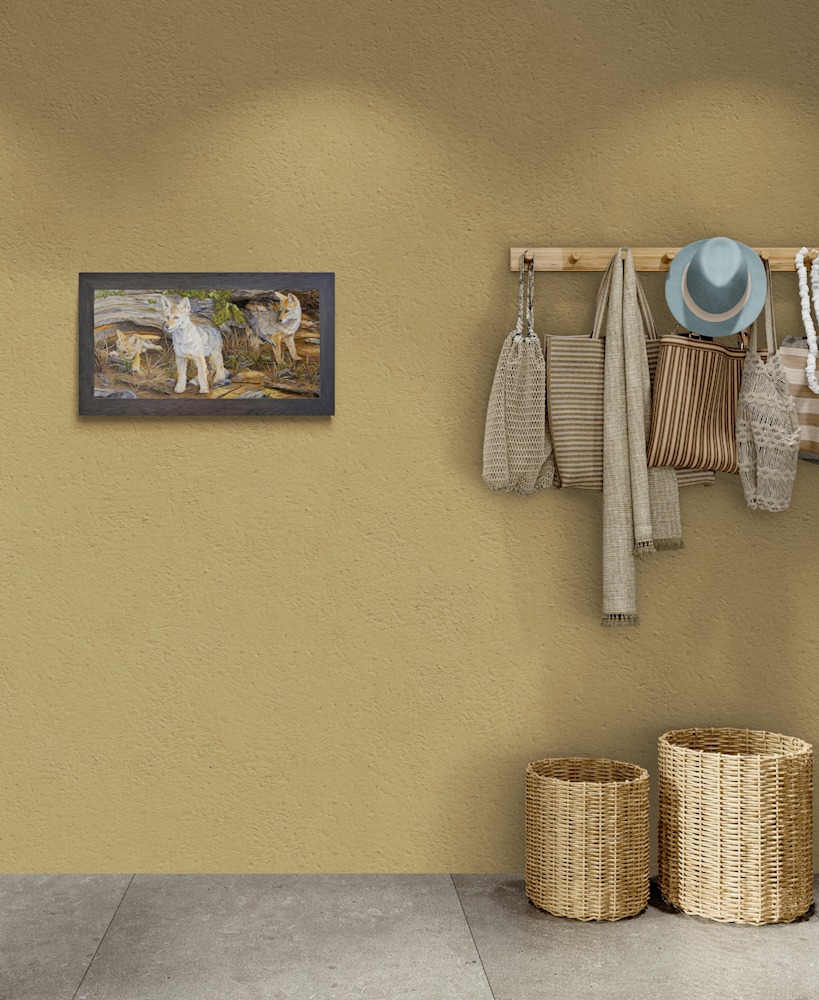 Interior hallway with wooden coat rack