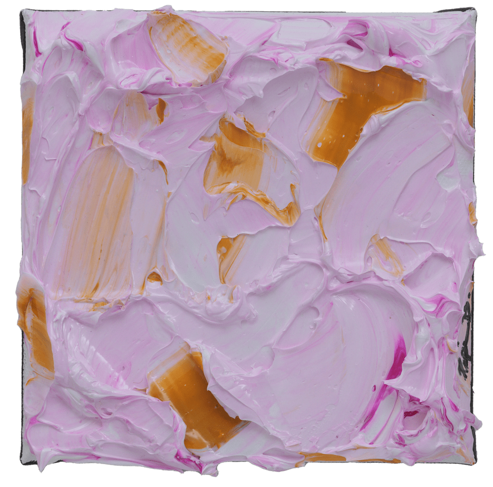 6x6 Pink and Ochre Block, Acrylic