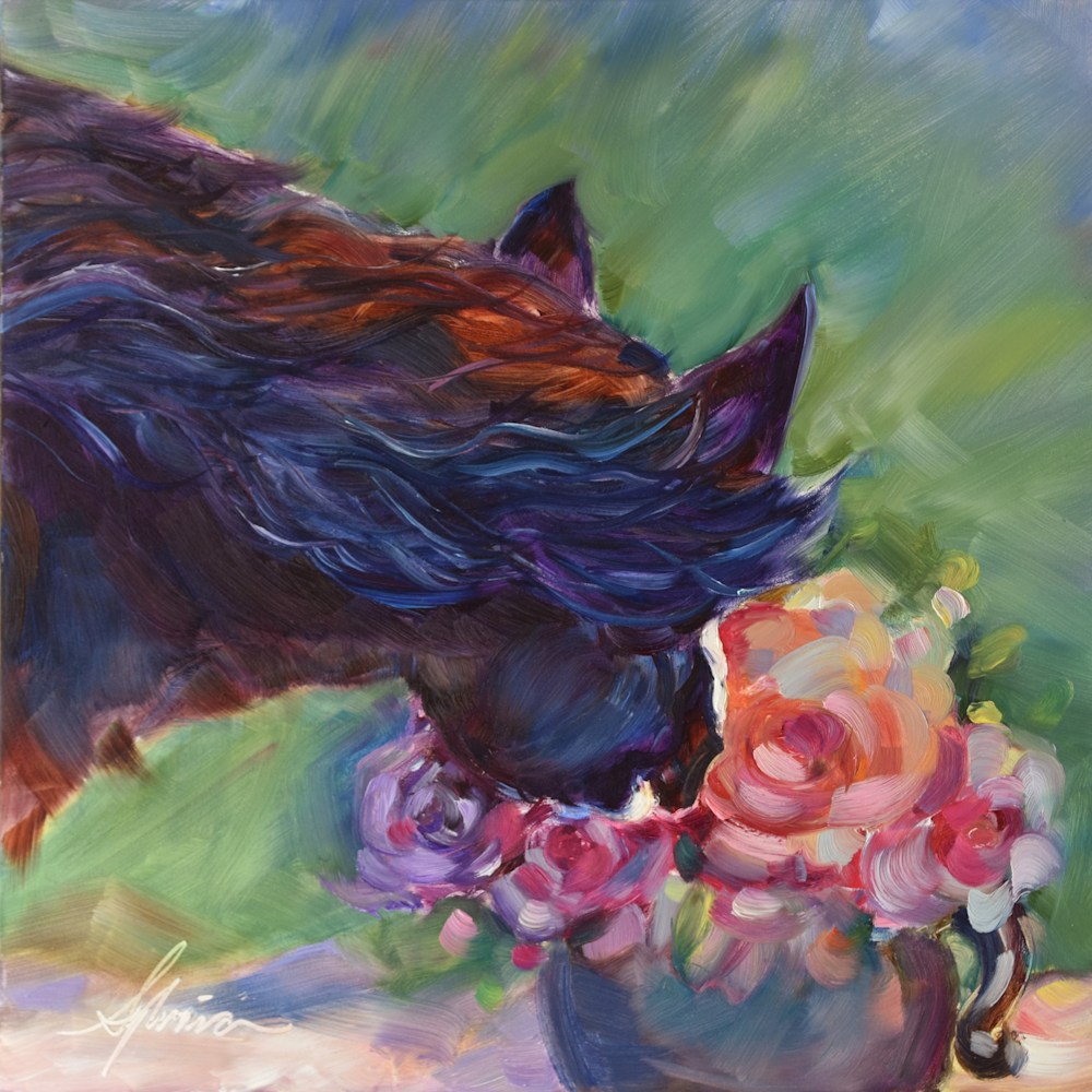 3 SYLVINA ROLLINS NOSES IN ROSES 12X12 4 original