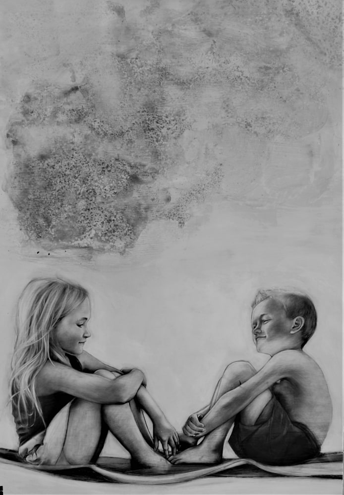 2022 And He Loved Her Mays Mayhew Graphite Gesso Paper 24x36
