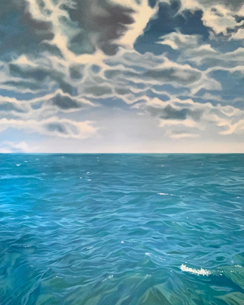 Lake Michigan With Fluffy Clouds Original