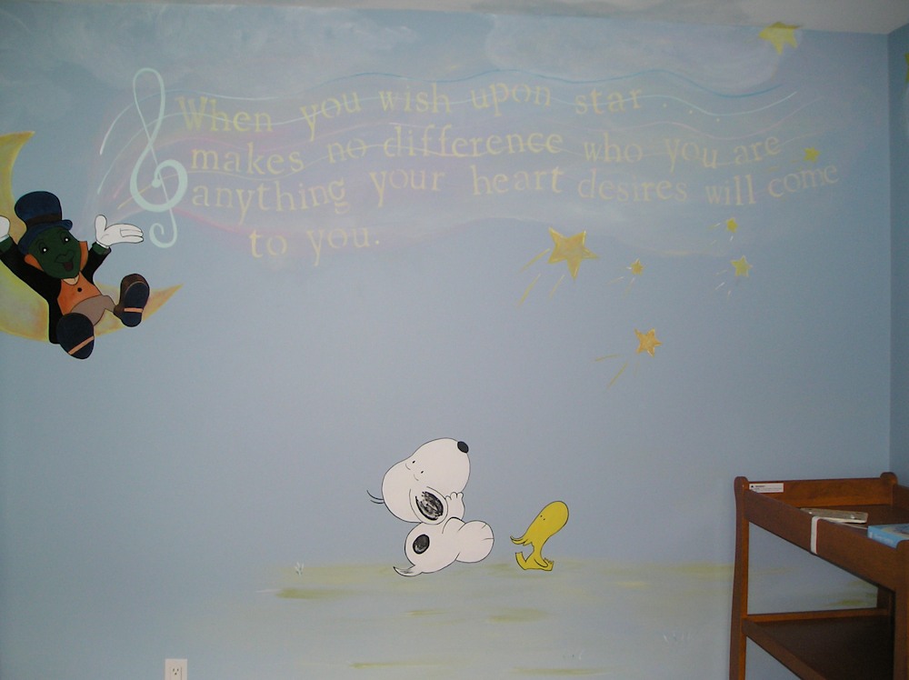 Child mural "Wish upon a star"