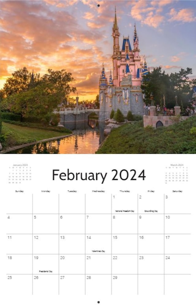 Disney Wall Calendar 2024 Walt Disney World Art William Drew