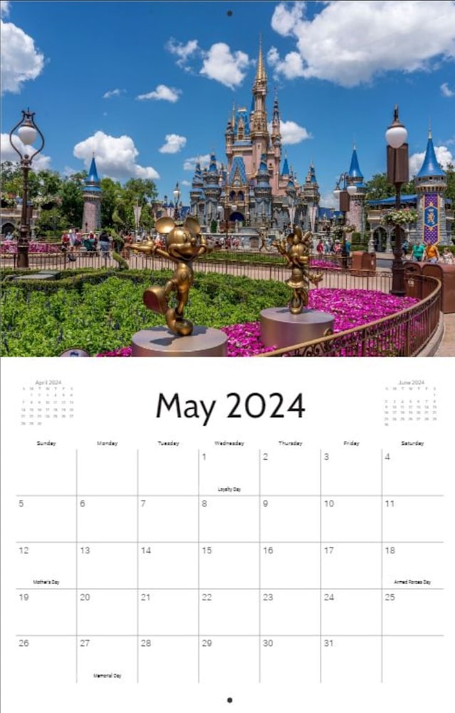 Disney Wall Calendar 2024 Walt Disney World Art William Drew