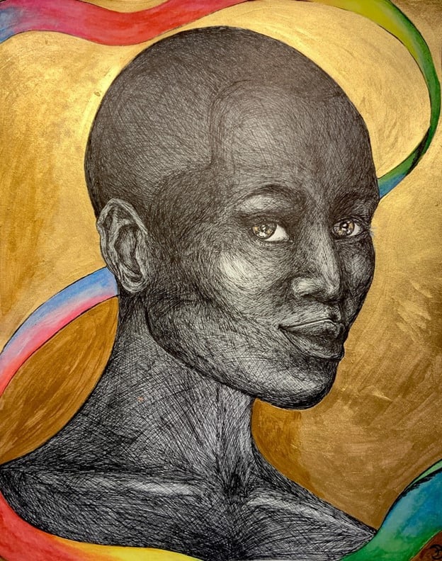 One in a Million   ink   14x11in   on paper with watercolor and acrylic paint   AE price unknown