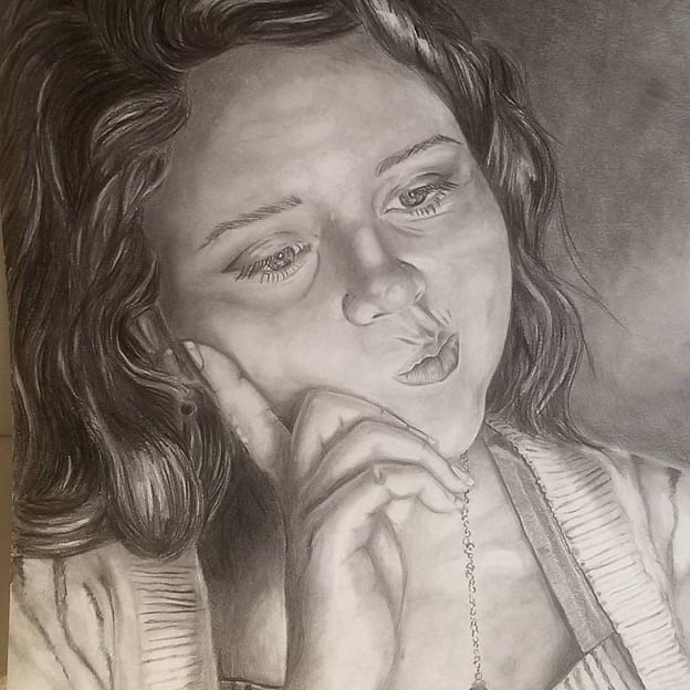 Self portrait  graphite on Bristol  size unknown   AE price unknown