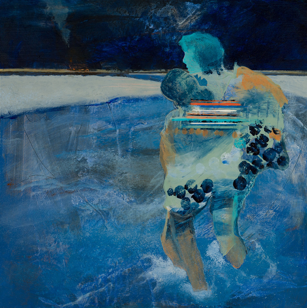 Rising Waters Jill Hobson Mixed Watermedia On Panel 12x12x1