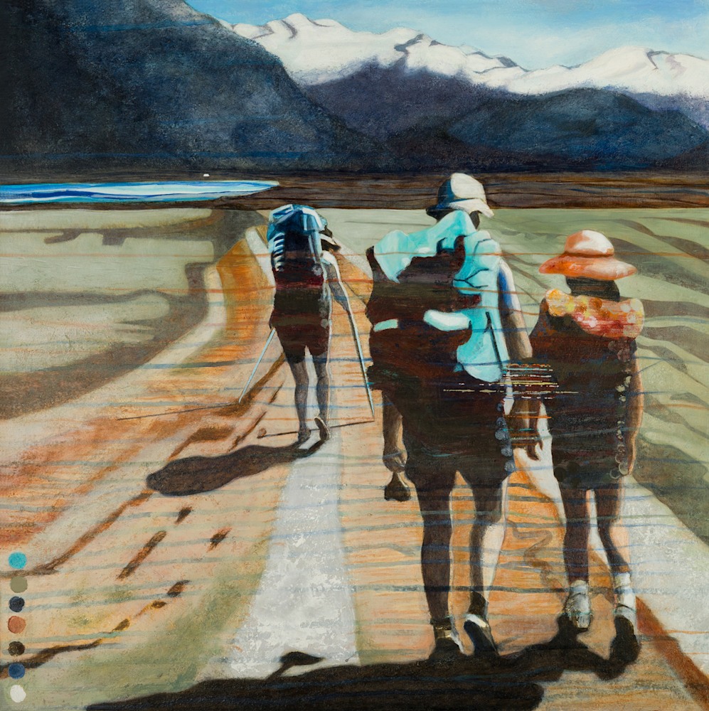 Setting Our Sights Jill Hobson Mixed Watermedia On Panel 24x24x1 1400