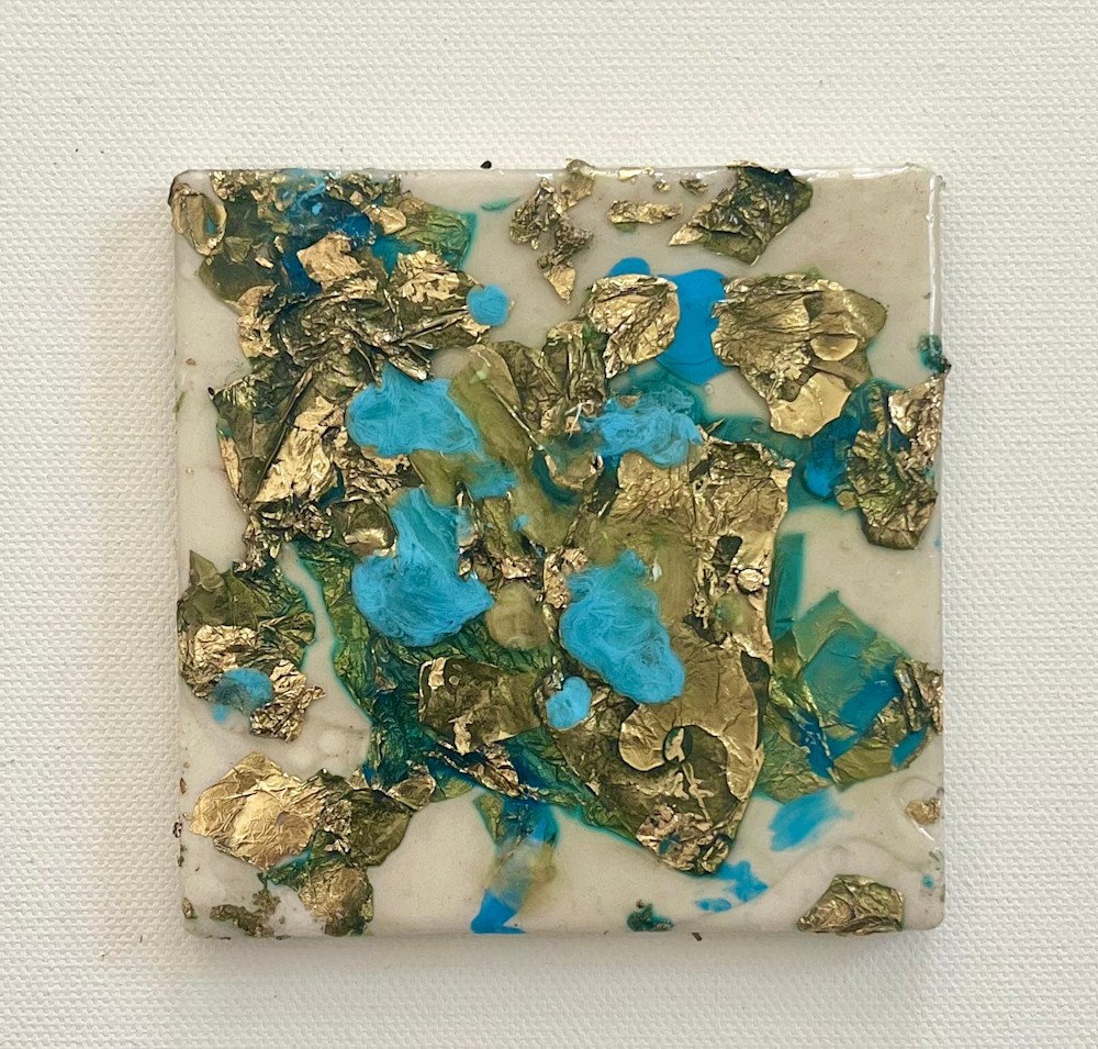Blue Foil Coaster 2 4x4 $44