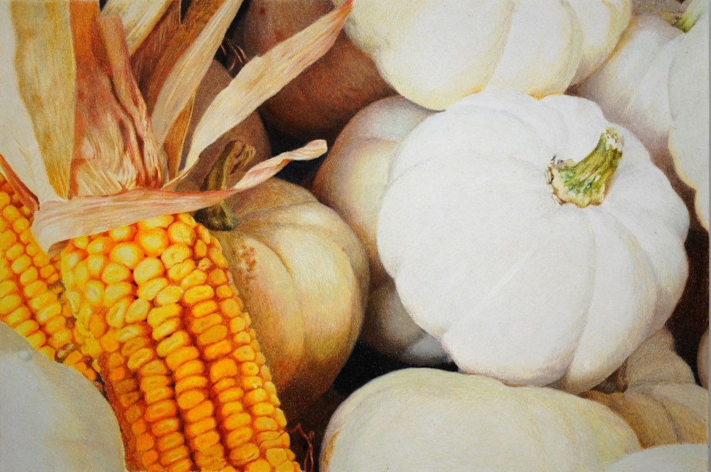 ColoredPencil Harvest 9x12 $2188 HelenYangMFA original