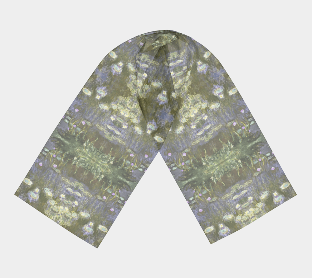 Monets Waterlilies long scarf