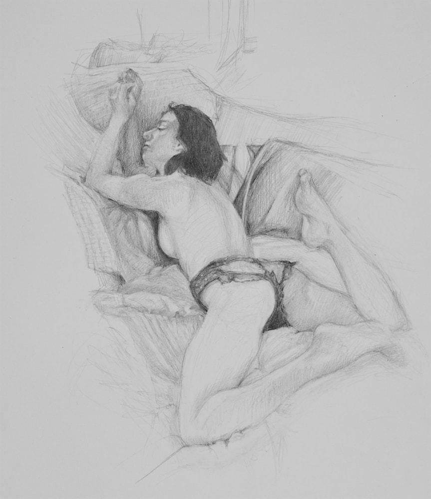 Woman in an Erotic Pose, 9x9