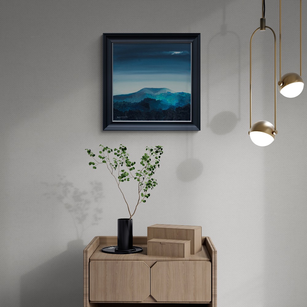 Plant on modern wooden cabinet
