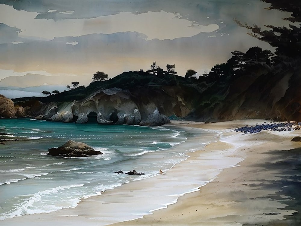 Gibson Beach, Point Lobos fac25 9X12@300