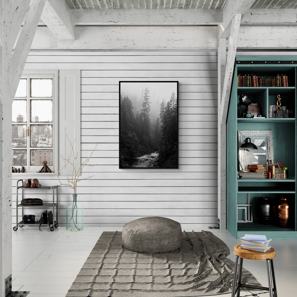 Rustic loft living room
