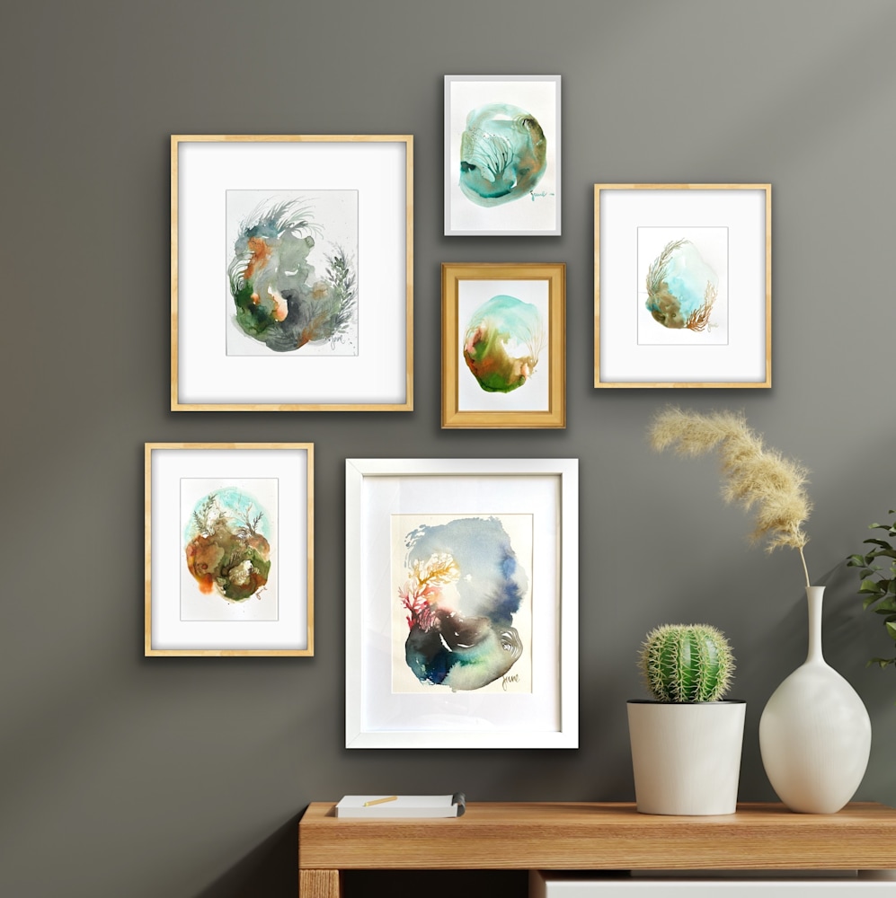 works on paper on wall