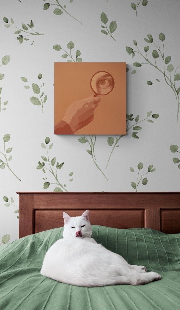 Insitu Inner Reflection White cat on bed