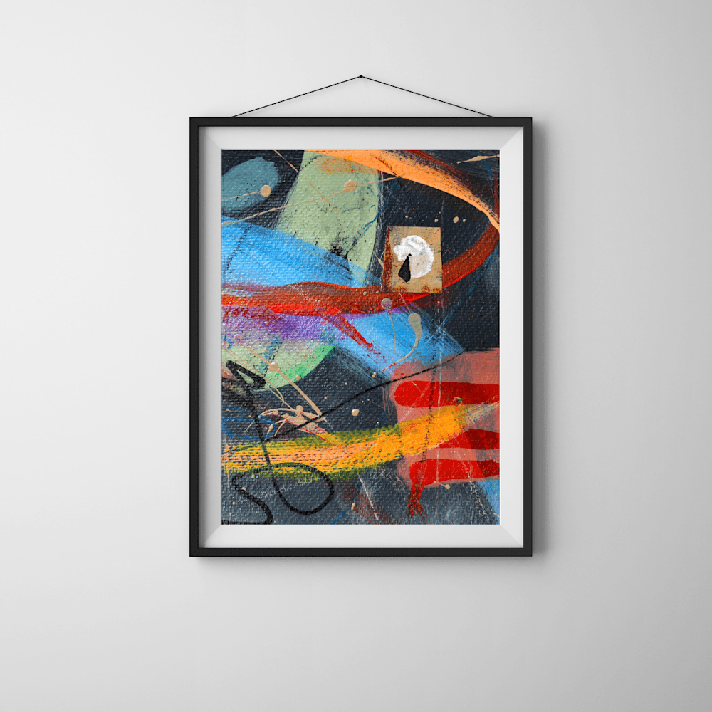 2075 White Simple Background Wall Art Mockup Instagram Post